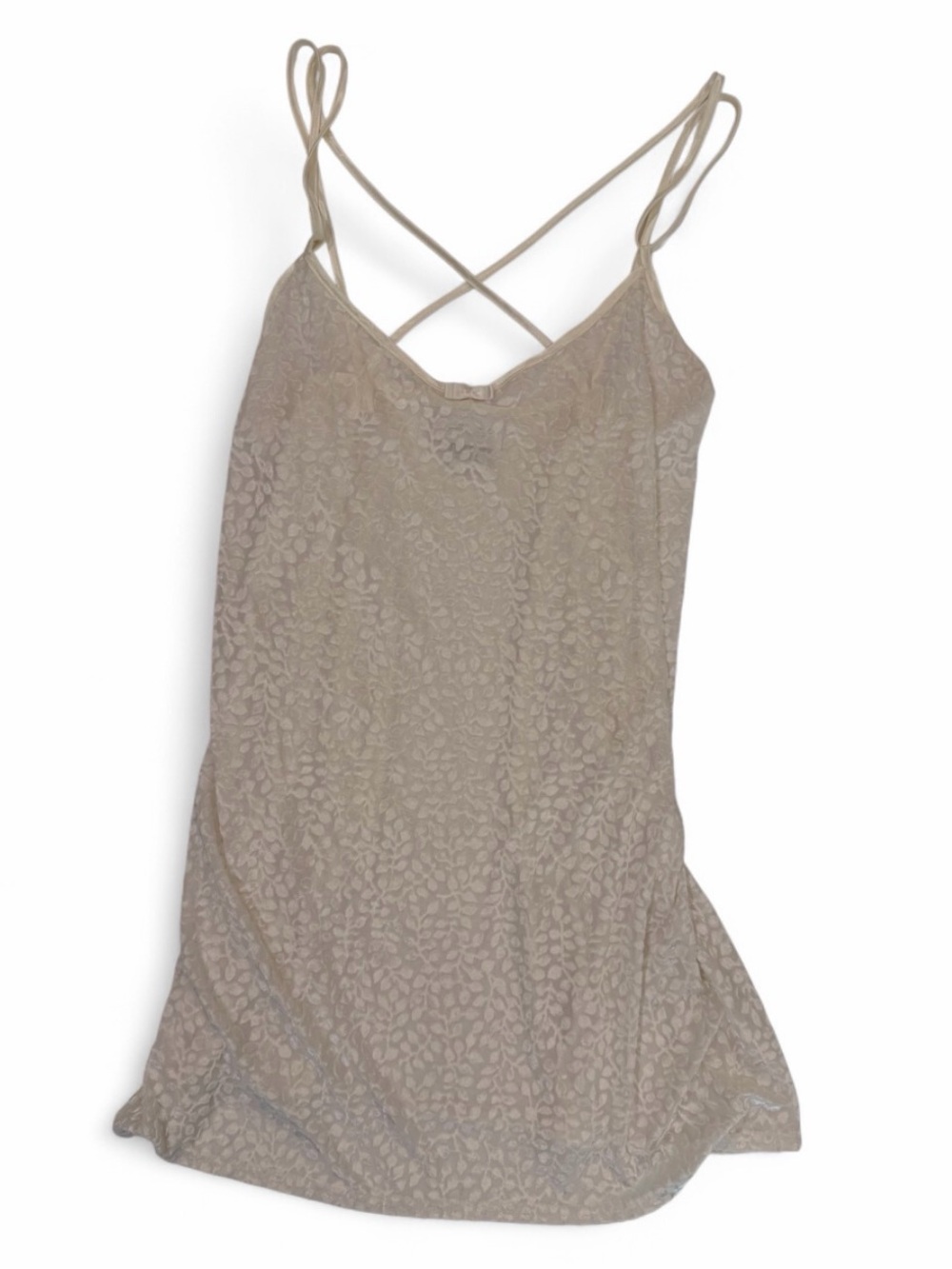 Vintage 90s Amelia’s Ivory Burnout Velvet Slip Mini Dress M USA